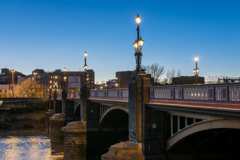 heritage lanterns on a bridge