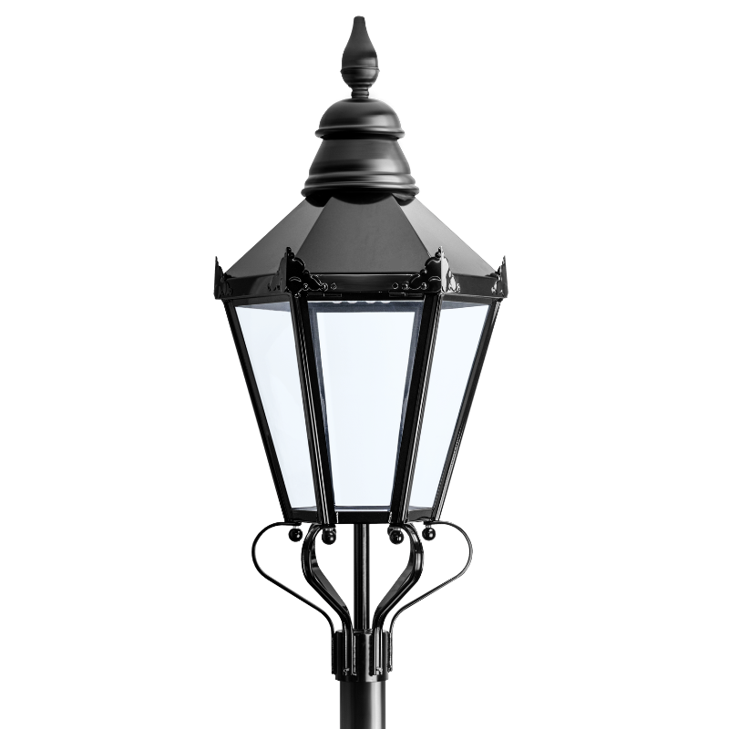 Acrospire Hexham lantern six-sided black heritage lantern
