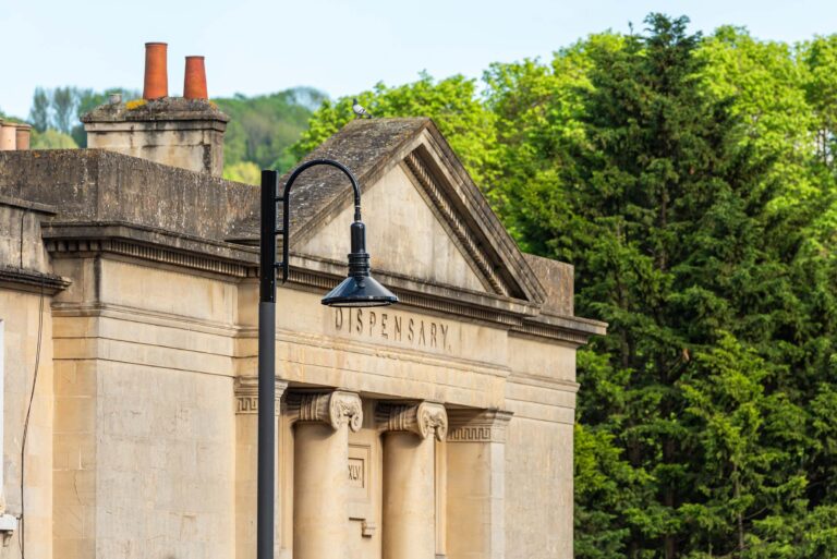 Bath's heritage streetlighting during the day