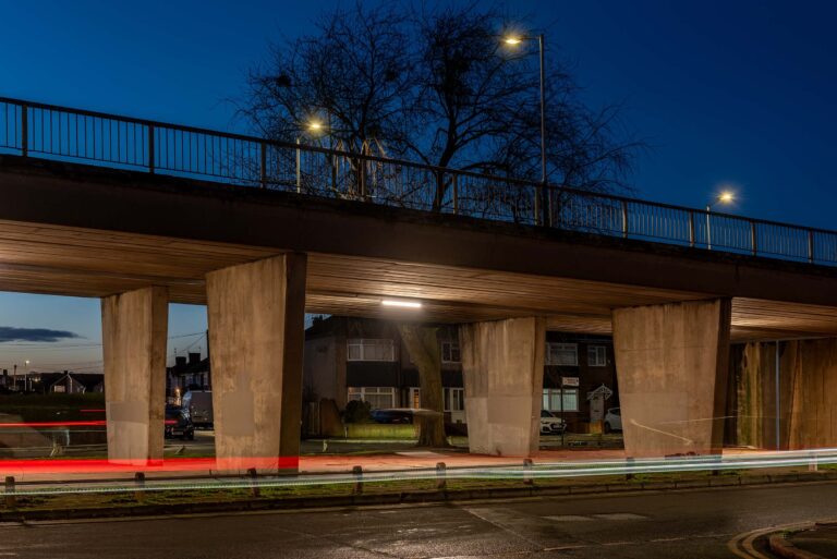 a well lit underpass under the M4